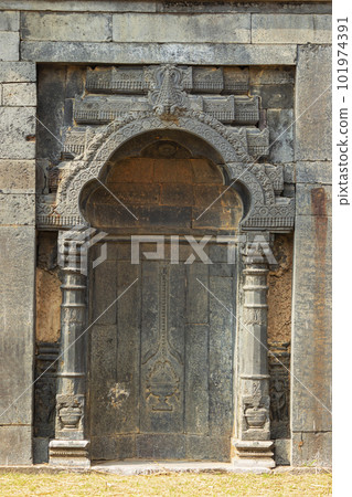 The central mihrab of  Adina Mosque, Adina Malda, West Bengal, India.  Largest Islamic monument in West Bengal 101974391
