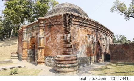 Side View of Gumti Gate, Gour, Malda, West Bengal, India. 101974413