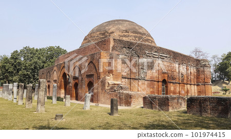 Rear View of Chamkan Mosque, Gour, Malda, West Bengal, India. 101974415