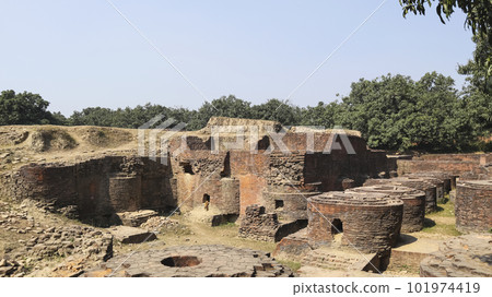 View of Ballal Bati Newly excavated Site of Gour, Built During the 14th Century, Gour, Malda, West Bengal, India. View of Ballal Bati Newly excavated Site of Gour, Built During the 14th Century, Gour, Malda, West Bengal, India. 101974419