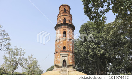 View of Firoj Minar Built by Saifuddin Firoj in 1486-89, Gour, Malda, West Bengal, India. View of Firoj Minar Built by Saifuddin Firoj in 1486-89, Gour, Malda, West Bengal, India. 101974422
