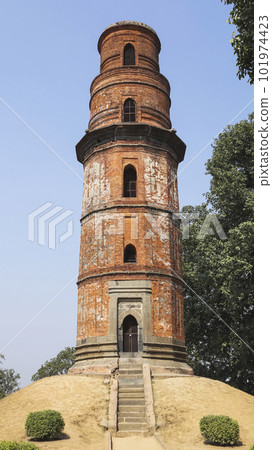 View of Firoj Minar Built by Saifuddin Firoj in 1486-89, Gour, Malda, West Bengal, India. View of Firoj Minar Built by Saifuddin Firoj in 1486-89, Gour, Malda, West Bengal, India. 101974423