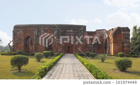 Rear View of Eklakhi Mosque, Built During the 1412-15 by King Ganesh, Gour, Malda, West Bengal, India. 101974449