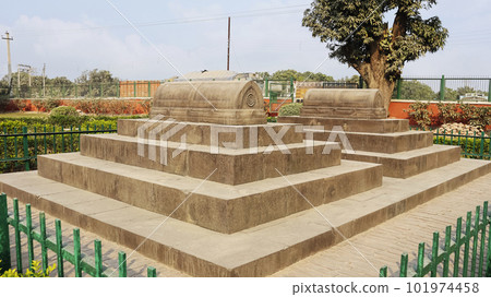 Graves of Jallaluddin and His Wife in Front of Eklakhi Mosque, Gour, Malda, West Bengal, India. Graves of Jallaluddin and His Wife in Front of Eklakhi Mosque, Gour, Malda, West Bengal, India. 101974458