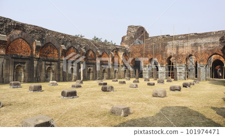 Inside Ruined View of Adina Mosque, Adina, West Bengal, India. 101974471
