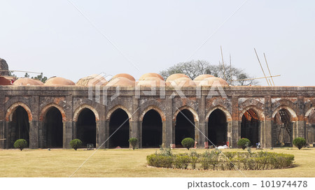 View of Adina Mosque Prayer Hall, Adina, West Bengal, India. View of Adina Mosque Prayer Hall, Adina, West Bengal, India. 101974478