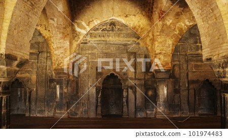 Inside Carving of Adina Mosque, Adina, West Bengal, India. 101974483
