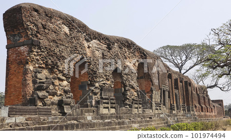Ruined Outside Wall of Adina Mosque, Adina, West Bengal, India. 101974494