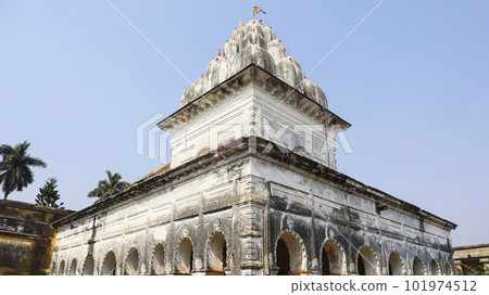 View of old Lakshmi Narayana Temple Inside Nashipur Rajbari, Murdhidabad, West Bengal, India. 101974512