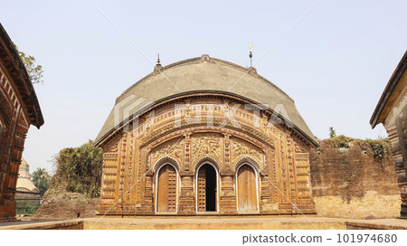 View of Charbangla Temple, Jiaganj, West Bengal, India. 101974680