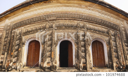 View of One of the Char Bangla Temple, Jiaganj, West Bengal, India. View of One of the Char Bangla Temple, Jiaganj, West Bengal, India. 101974688