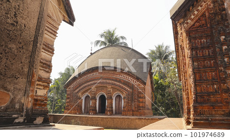 Char Bangla Temple, Jiaganj, West Bengal, India. Char Bangla Temple, Jiaganj, West Bengal, India. 101974689