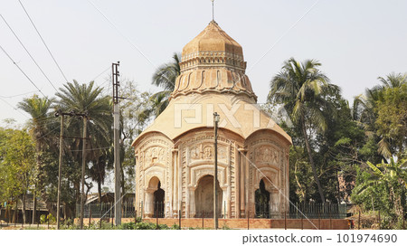 View of Bhawaniswar Temple, Jiaganj, West Bengal, India. View of Bhawaniswar Temple, Jiaganj, West Bengal, India. 101974690