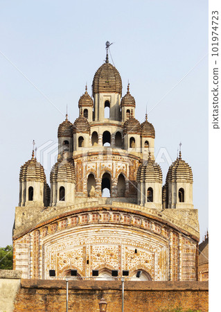 Temple Dome of Krishna Chandraji Temple, Built in 1751-55 by King Trilokchand of Burdwan, Kalna, West Bengal, India. Temple Dome of Krishna Chandraji Temple, Built in 1751-55 by King Trilokchand of Burdwan, Kalna, West Bengal, India. 101974723