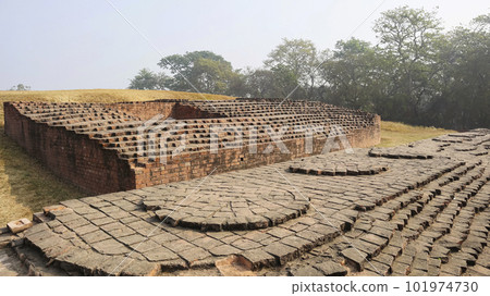 Ruins of Ballal Dhipi,  Built in 13th Century AD, Archaeological Site Near Krisnanagar, West Bengal, India. 101974730
