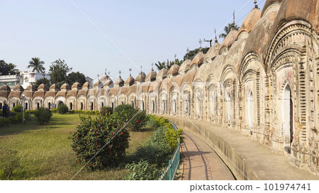 View of 108 Shiv Temple, Built By King Teja Chandra Bhadur in 1809 AD, Kalna, West Bengal, India. View of 108 Shiv Temple, Built By King Teja Chandra Bhadur in 1809 AD, Kalna, West Bengal, India. 101974741