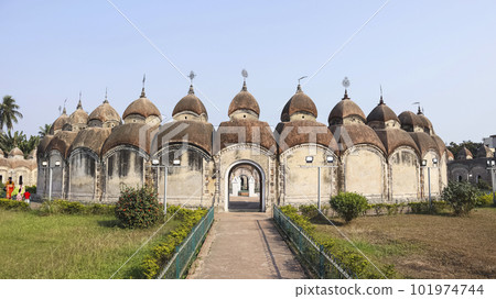 Entrance View of 108 Shiv Temple, Built By King Teja Chandra Bhadur in 1809 AD, Kalna, West Bengal, India. Entrance View of 108 Shiv Temple, Built By King Teja Chandra Bhadur in 1809 AD, Kalna, West Bengal, India. 101974744