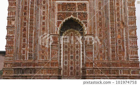 Carving Details on the Pratapeshwar Temple, Kalna, West Bengal, India. Carving Details on the Pratapeshwar Temple, Kalna, West Bengal, India. 101974758