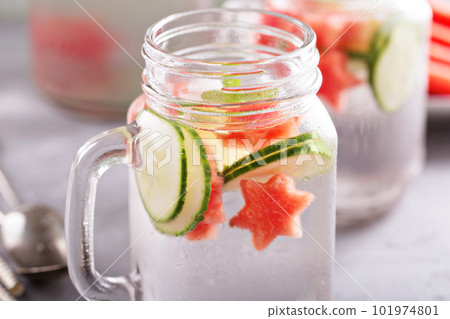 Watermelon and cucumber detox water 101974801