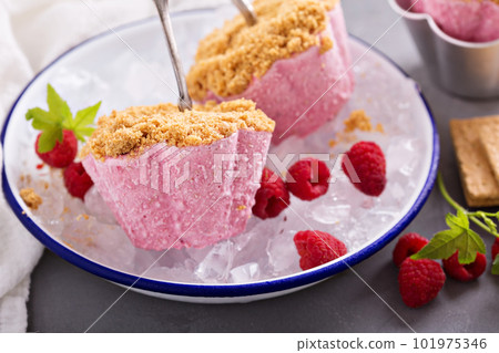 Raspberry cheesecake ice cream pops Raspberry cheesecake ice cream pops 101975346