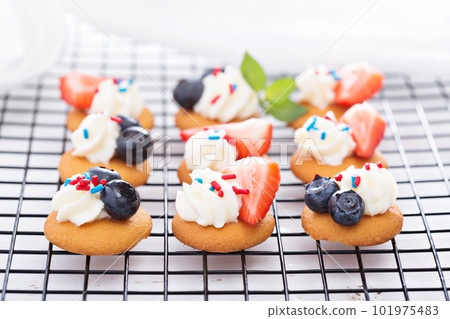 Tiny sweet treats with vanilla wafers Tiny sweet treats with vanilla wafers 101975483