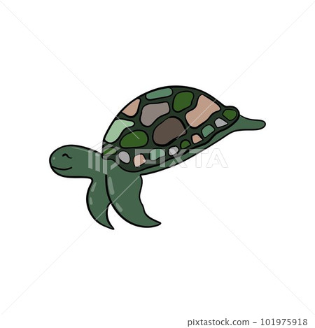 Cute sea turtle cartoon isolated on white background 101975918