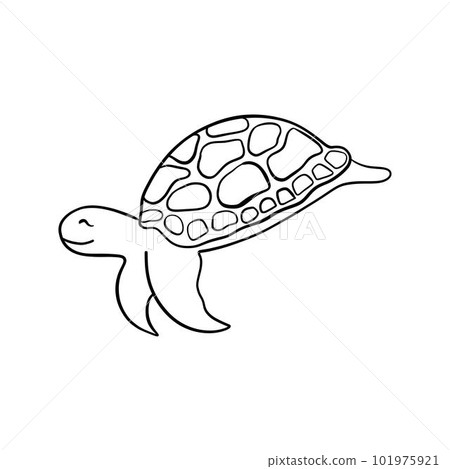 Cute sea turtle cartoon isolated on white background 101975921