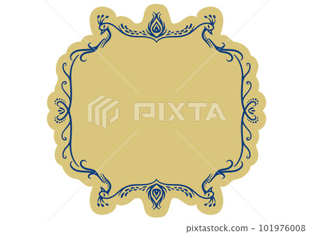 Ornamental frame in Indian style. Peacock design. Ornamental frame in Indian style. Peacock design. 101976008