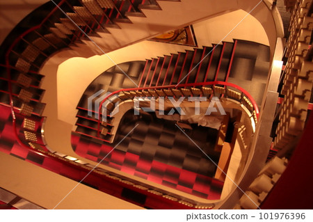 The stairs of a regional business hotel that retains the Showa retro atmosphere The stairs of a regional business hotel that retains the Showa retro atmosphere 101976396
