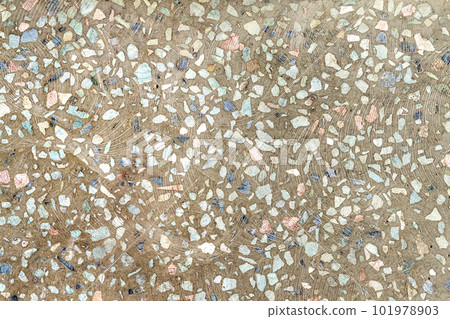 Background of concrete with colourful stones in it Background of concrete with colourful stones in it 101978903
