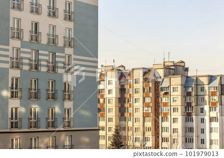 Architecture of window building modern style. Facade of a new multi-storey buildings Architecture of window building modern style. Facade of a new multi-storey buildings 101979013