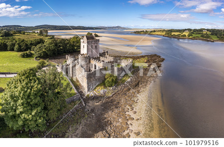 Aerial view of Castle Dow and Sheephaven Bay in Creeslough - County Donegal, Ireland 101979516