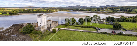 Aerial view of Castle Dow and Sheephaven Bay in Creeslough - County Donegal, Ireland 101979517