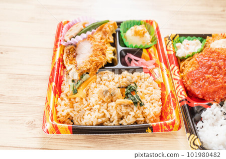Clam rice bento box Clam rice bento box 101980482