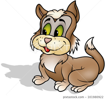 Brown Cute Kitty with Green Eyes Brown Cute Kitty with Green Eyes 101980922