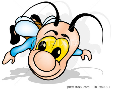 Flying Beetle with a Big Head from Front View 101980927