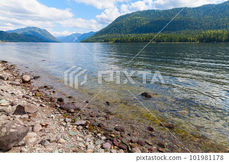Siberian landscape with Teletskoye lake. Altai Republic, Russia Siberian landscape with Teletskoye lake. Altai Republic, Russia 101981178