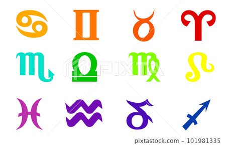 Horoscope signs isolated on white background 101981335