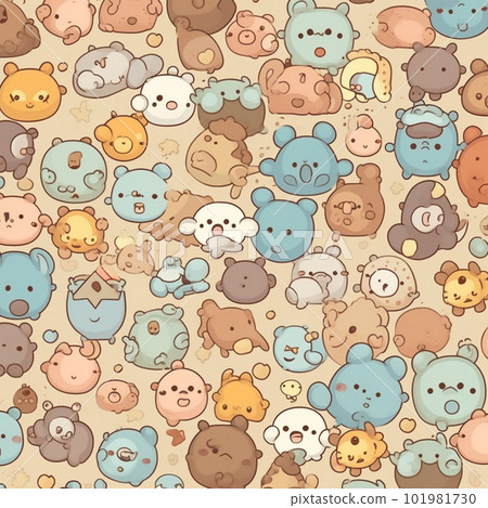 [AI image] Yurukawa character pattern material 101981730