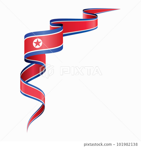 North Korean flag wavy abstract background. Vector illustration. 101982138