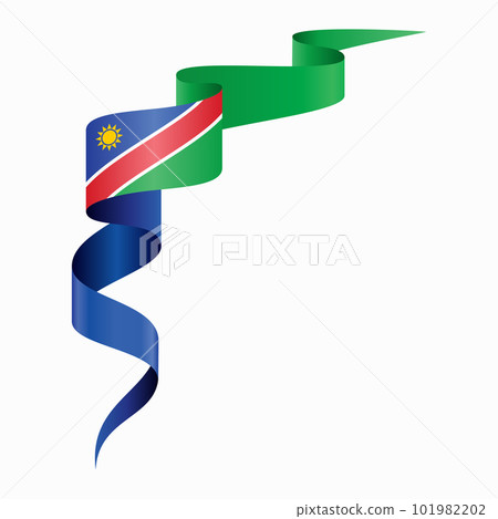 Namibian flag wavy abstract background. Vector illustration. Namibian flag wavy abstract background. Vector illustration. 101982202