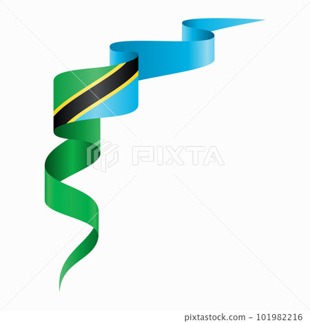 Tanzanian flag wavy abstract background. Vector illustration. Tanzanian flag wavy abstract background. Vector illustration. 101982216