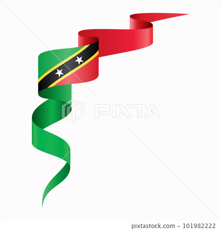 Saint Kitts and Nevis flag wavy abstract background. Vector illustration. Saint Kitts and Nevis flag wavy abstract background. Vector illustration. 101982222