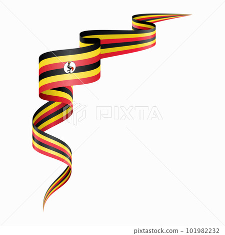 Ugandan flag wavy abstract background. Vector illustration. 101982232