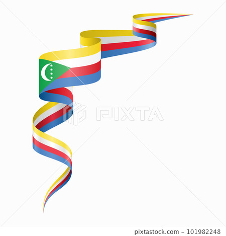 Comoros flag wavy abstract background. Vector illustration. Comoros flag wavy abstract background. Vector illustration. 101982248