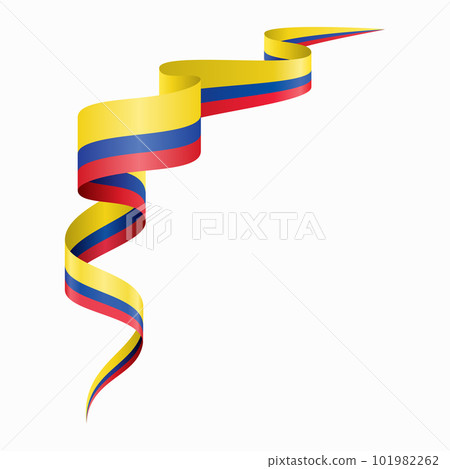 Colombian flag wavy abstract background. Vector illustration. 101982262