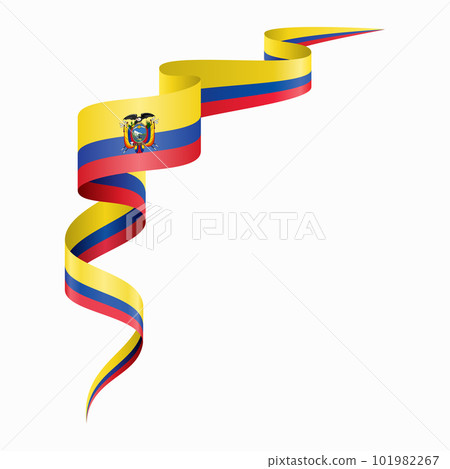 Ecuadorian flag wavy abstract background. Vector illustration. Ecuadorian flag wavy abstract background. Vector illustration. 101982267