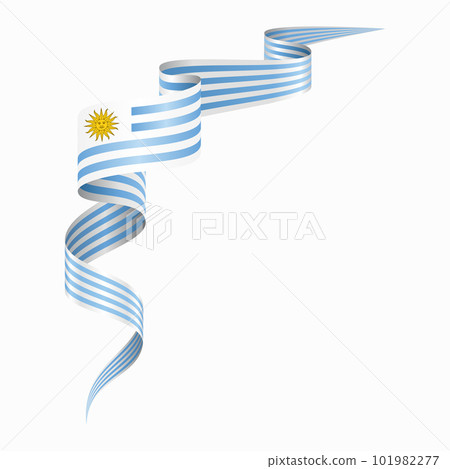 Uruguayan flag wavy abstract background. Vector illustration. Uruguayan flag wavy abstract background. Vector illustration. 101982277