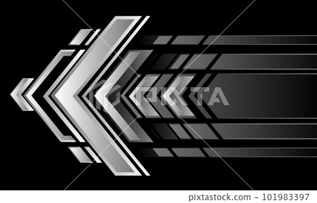 Abstract silver arrow direction geometric design modern futuristic technology background vector 101983397