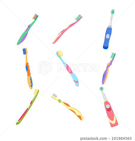 toothbrush dental set cartoon vector illustration toothbrush dental set cartoon vector illustration 101984565